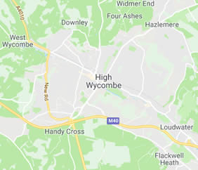 map of High Wycombe showing area covered 